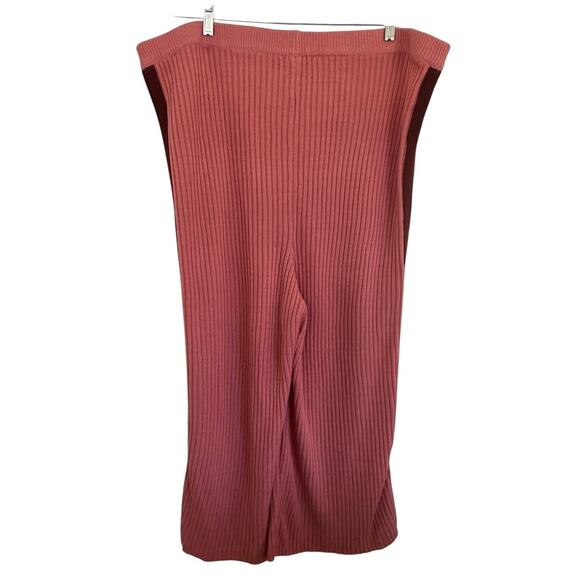 Eloquii Pink Ribbed Side Striped Crop Wide Leg Sweater Pants Size 26/28 - Picture 4 of 12